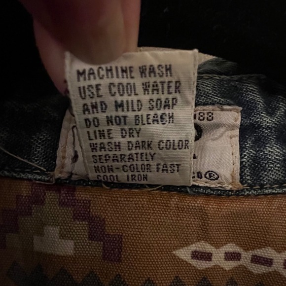 PACO Vintage 90's Jeans Denim Shirt Western Aztec LinedMens Medium - Picture 9 of 10